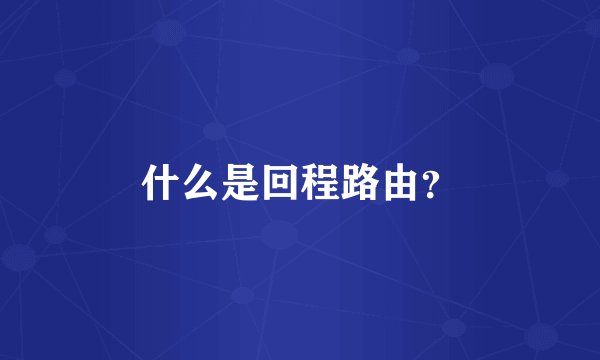 什么是回程路由？