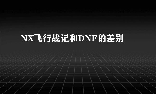 NX飞行战记和DNF的差别