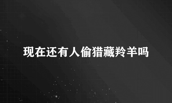 现在还有人偷猎藏羚羊吗