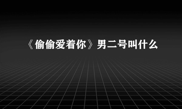 《偷偷爱着你》男二号叫什么
