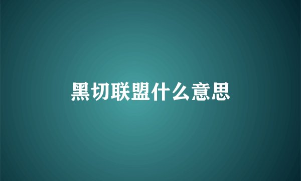 黑切联盟什么意思