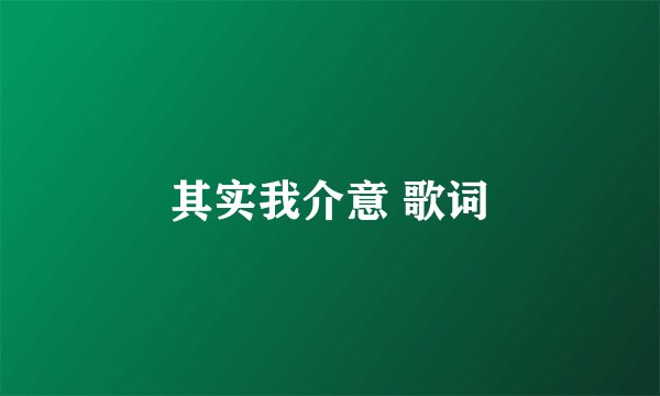 其实我介意 歌词