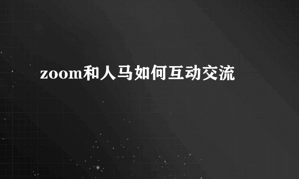 zoom和人马如何互动交流