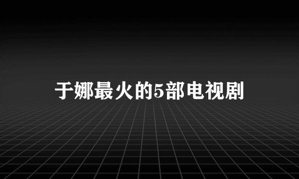 于娜最火的5部电视剧