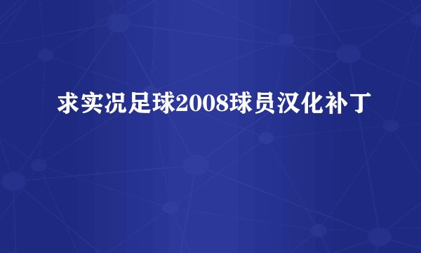 求实况足球2008球员汉化补丁