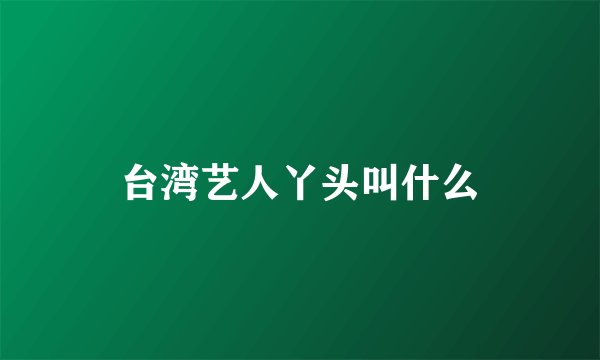台湾艺人丫头叫什么