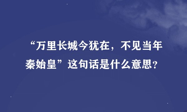 “万里长城今犹在，不见当年秦始皇”这句话是什么意思？