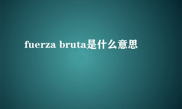 fuerza bruta是什么意思