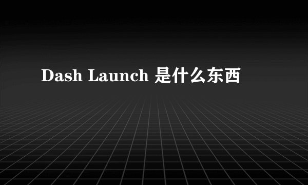 Dash Launch 是什么东西