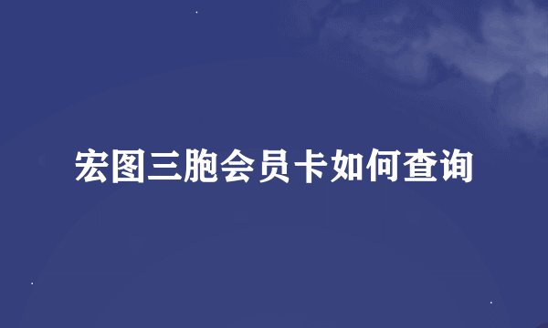 宏图三胞会员卡如何查询