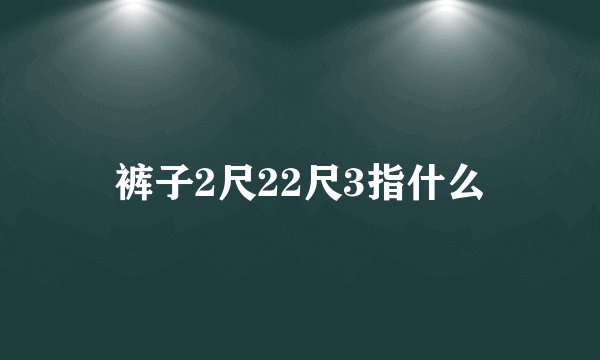 裤子2尺22尺3指什么