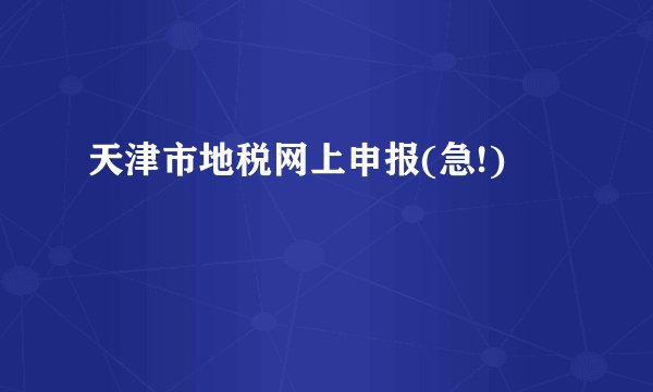 天津市地税网上申报(急!)