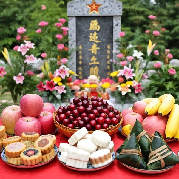给老人上坟买几样水果几样点心