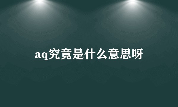 aq究竟是什么意思呀