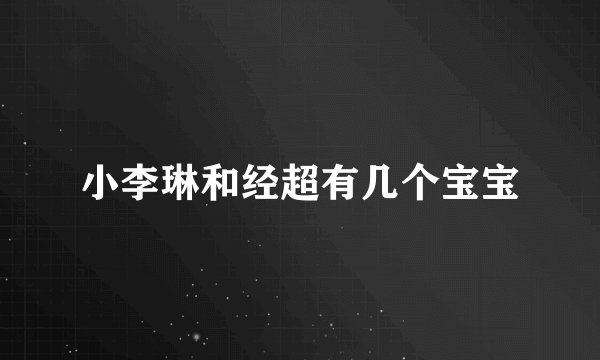 小李琳和经超有几个宝宝