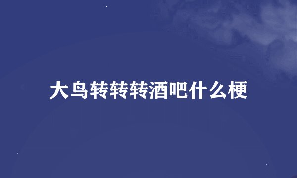 大鸟转转转酒吧什么梗