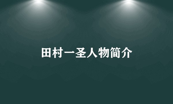 田村一圣人物简介