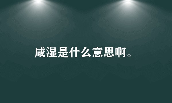 咸湿是什么意思啊。