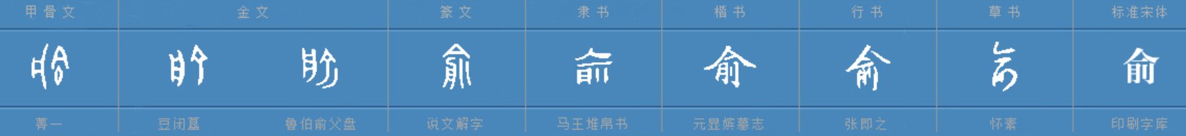 俞字怎样读？