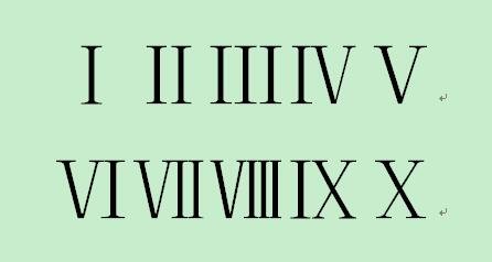 1,2,3,4,5,6,7,8,9的罗马数字怎么写?