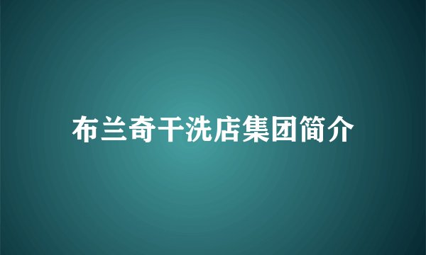 布兰奇干洗店集团简介