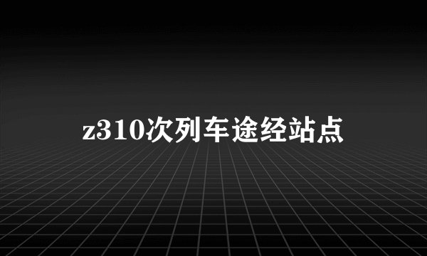 z310次列车途经站点