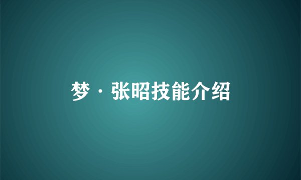 梦·张昭技能介绍