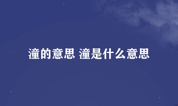 潼的意思 潼是什么意思