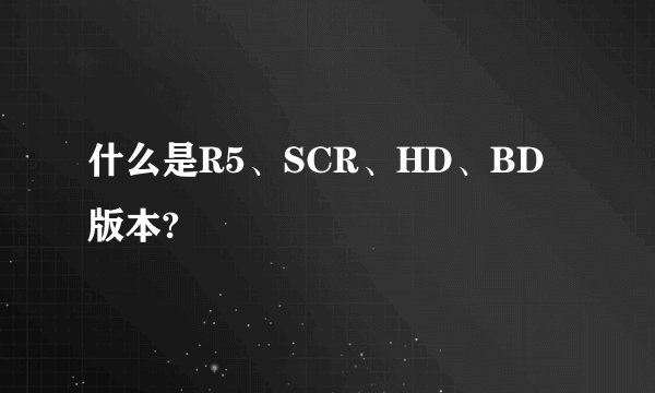 什么是R5、SCR、HD、BD版本?