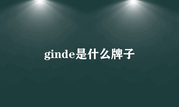 ginde是什么牌子
