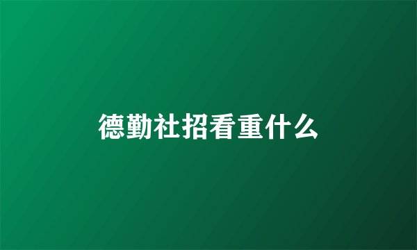 德勤社招看重什么