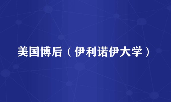 美国博后（伊利诺伊大学）