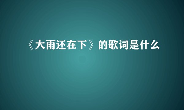 《大雨还在下》的歌词是什么