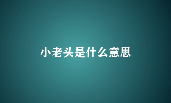 小老头是什么意思