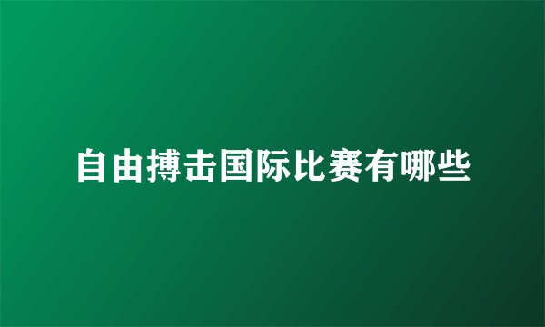 自由搏击国际比赛有哪些