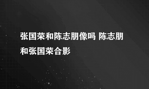 张国荣和陈志朋像吗 陈志朋和张国荣合影