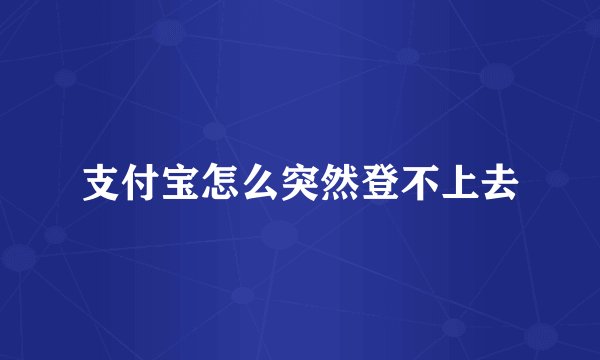 支付宝怎么突然登不上去