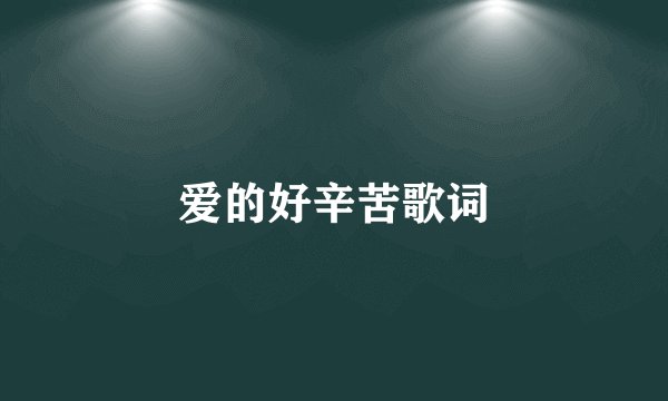 爱的好辛苦歌词