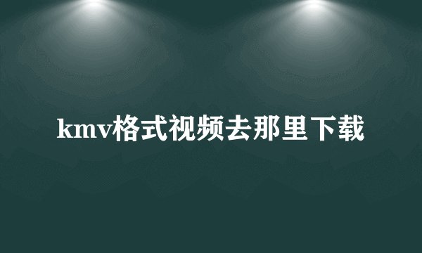 kmv格式视频去那里下载
