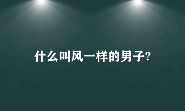 什么叫风一样的男子?