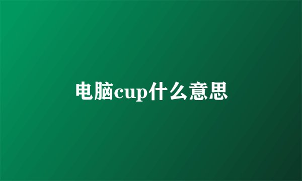 电脑cup什么意思