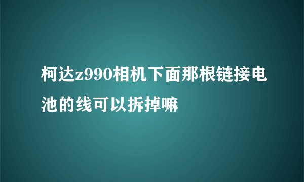 柯达z990相机下面那根链接电池的线可以拆掉嘛