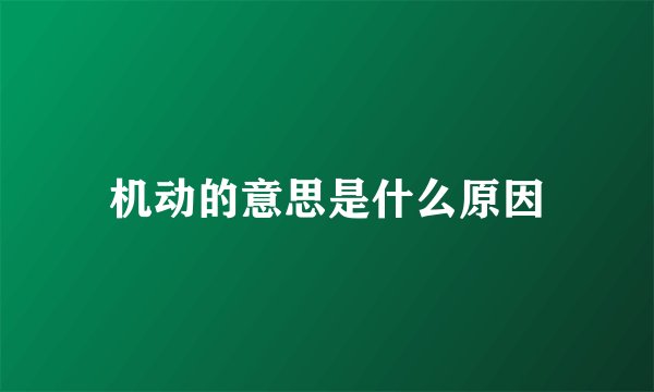 机动的意思是什么原因