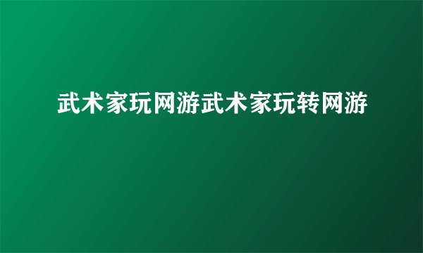 武术家玩网游武术家玩转网游