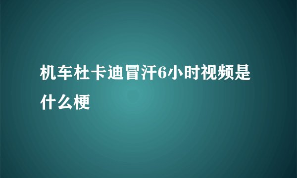 机车杜卡迪冒汗6小时视频是什么梗