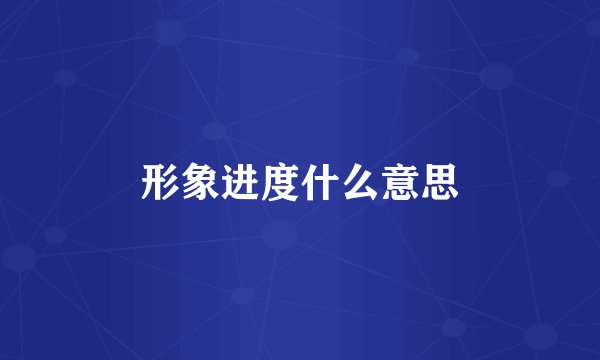 形象进度什么意思