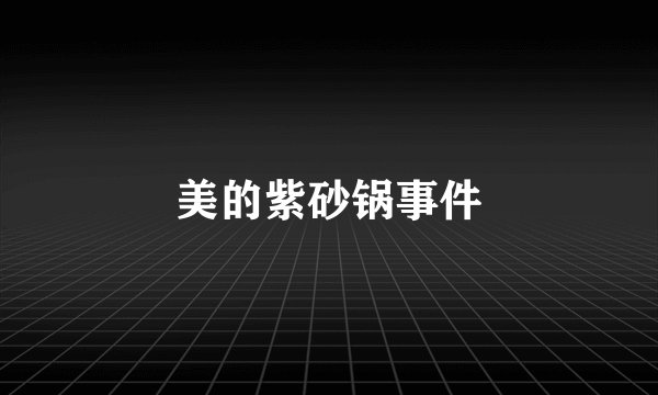 美的紫砂锅事件
