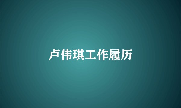 卢伟琪工作履历