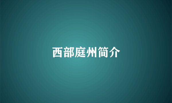 西部庭州简介