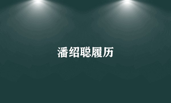 潘绍聪履历
